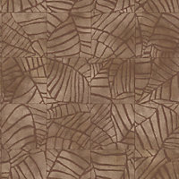 Sirpi Brown Texture Fabric effect Embossed Wallpaper