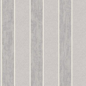 Sirpi Silver Stripe Glitter & mica effect Embossed Wallpaper