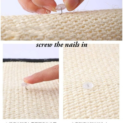 Furrther Boho Sisal Cat Scratcher Mat With Adhesive Strips  Scratch Mat With Adhesive Strips Scratch Protector For Carpet Sofa Wall Corner Furniture Durable