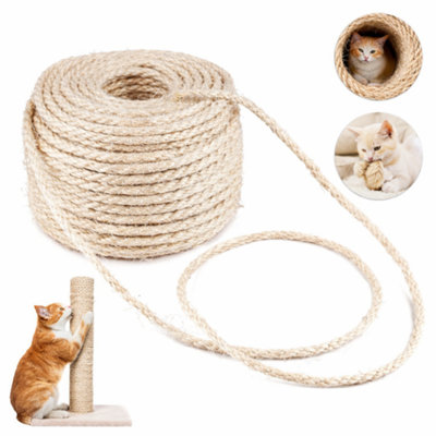 Sisal Rope for Cat Scratcher Cat Tree Repairing - 20 m / 65 ft of 8 mm ...