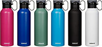 Sistema 600ml Assorted Colour Stainless Steel Water Bottle.