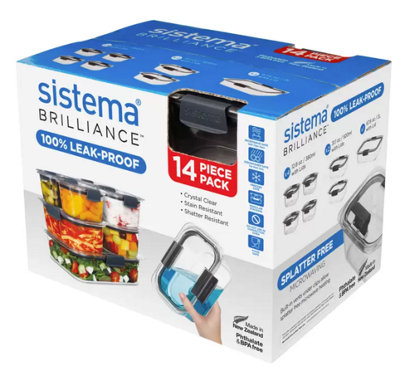 Sistema Brilliance Clear plastic Rectangular Food Storage Container Set ...