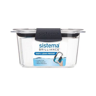 Sistema Brilliance Small Rectangle Container 380ml with Lid (4 Pack ...