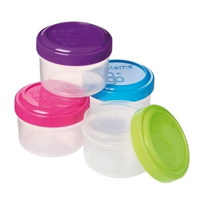 Sistema Dressing Pots (2 Packs) of 4 x 35ml (1.18oz) - BPA-Free Plastic ...