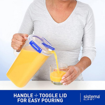 Sistema Klip It Plus Juice Jug 2 Litre Leak Proof Seal Easy Lock easy ...