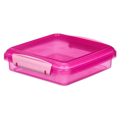 Sistema Pink Sandwich Box 450ml - Leakproof, BPA-Free & Perfect for ...