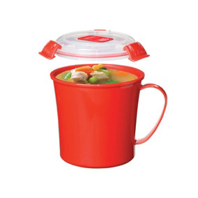 Sistema Red Klip It Microwave Soup To Go Mug   656ml