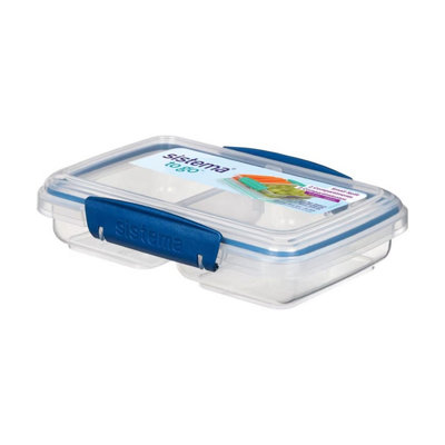 Sistema Small Split TO GO Food Storage Container 350ml - Blue Divided 2 ...
