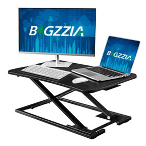 Sit-Stand Desk Ergonomic X-Frame Riser Workstation for Home Office Study