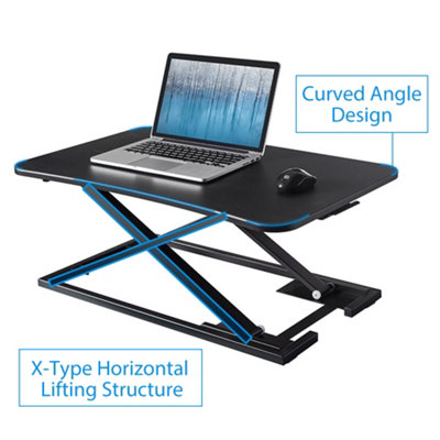 Sit-Stand Desk Ergonomic X-Frame Riser Workstation for Home Office Study