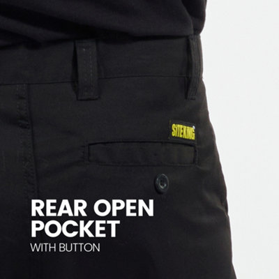 Site King Black Classic Work Trousers (W28, L29)