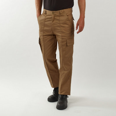 Site King Khaki Combat Cargo Work Trousers (W28, L33)