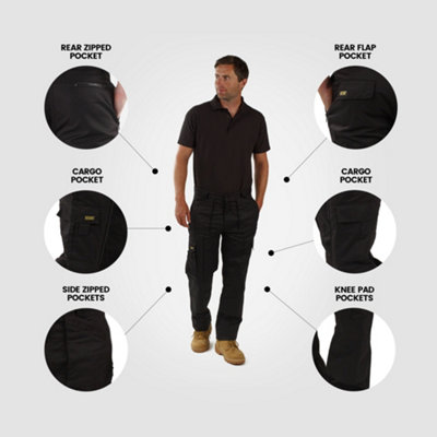 Site King Khaki Premium Multi Pocket Work Trousers (W28, L33)