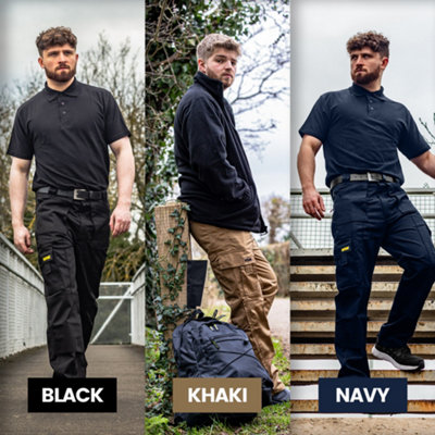 Site King Khaki Premium Multi Pocket Work Trousers (W28, L33)