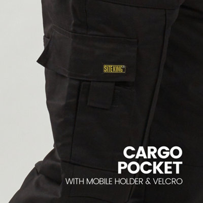 Site King Khaki Premium Multi Pocket Work Trousers (W28, L33)