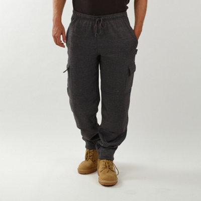 Site King Mens Charcoal Work Cargo Jogging Bottoms with Knee