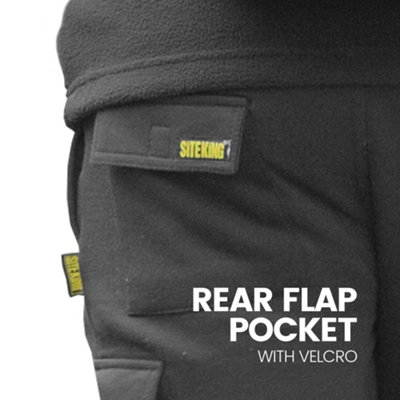 Site King Mens Grey Work Cargo Jogging Bottoms with Knee Pad