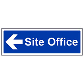 Site Office Arrow Left Direction Sign - Rigid Plastic - 300x100mm (x3)