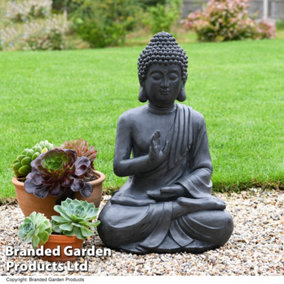 Sitting Buddha Garden Ornament Stone Effect 74cm Tall