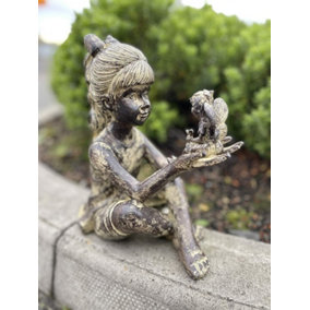 Sitting Girl with Fairy Garden Ornament