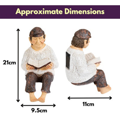 Sitting Grandparent Garden Ornaments Outdoor - Weatherproof Solar Resin Garden Ornament - 5