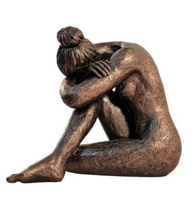 Sitting Woman Statue Bronze St
