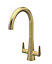 Situla Kitchen Mono Mixer Tap with 2 Lever Handles, 398mm - Brushed Brass - Balterley