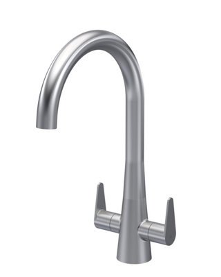 Situla Kitchen Mono Mixer Tap with 2 Lever Handles, 398mm - Brushed Nickel - Balterley