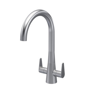 Situla Kitchen Mono Mixer Tap with 2 Lever Handles, 398mm - Brushed Nickel - Balterley