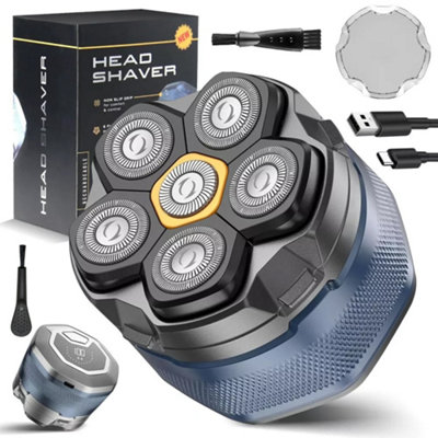 Six blade head whole body washable razor magnetic intelligent bald head ...