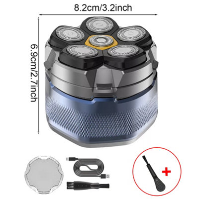 Six blade head whole body washable razor magnetic intelligent bald head ...