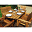 Six Seat Rectangular Table Set With 2 x Bench Cushion 2 x Chair Cushion, 1 x Green Parasol & Base & Cushion Storage Bag