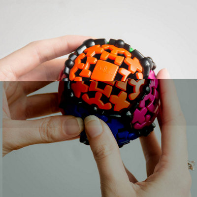 Six Sided Gear Multi-Coloured Puzzle Ball