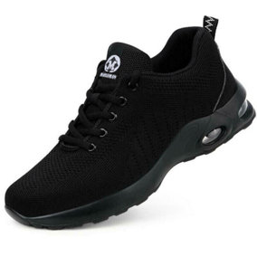 Size 10 Mens Womens Lightweight Steel Toe Cap Safety Absorbing Trainers Boot Shoes