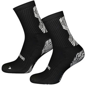 Size 3-5 JUNIOR Anti Slip Grip Sports Socks - BLACK - Football Gym Running