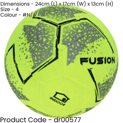 Size 4 Felt Indoor Football - Fluorescent Yellow - Hardcourt Football 5 A Side