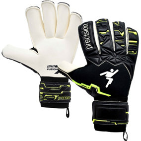Size 6 Professional JUNIOR Goal Keeping Gloves Fusion X Black/White Keeper Glove