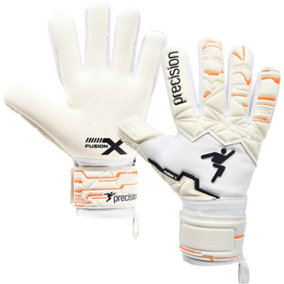 Size 9.5 Professional JUNIOR Goal Keeping Gloves - Negative Contact WHITE Keeper