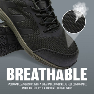 Size 9 Mens Womens Safety Boots Trainers Work Steel Toe Cap Hiking Shoes Ankle Ladies - 3