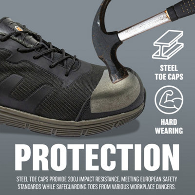 Size 9 Mens Womens Safety Boots Trainers Work Steel Toe Cap Hiking Shoes Ankle Ladies - 4