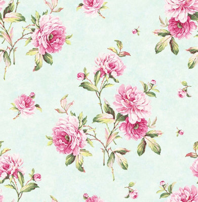 SK Filson Aqua Floral Wallpaper