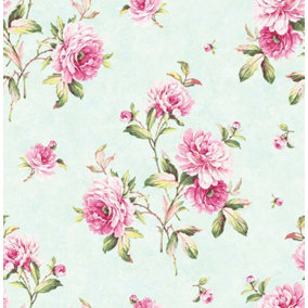SK Filson Aqua Floral Wallpaper