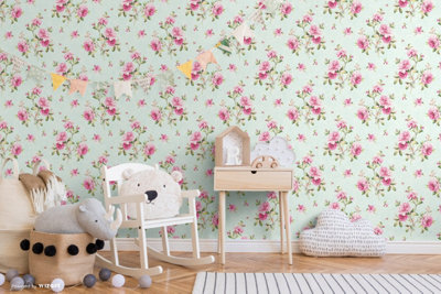 SK Filson Aqua Floral Wallpaper