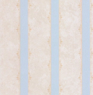 SK Filson Beige & Blue Stripe Wallpaper