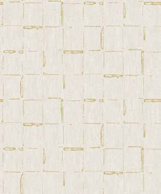 SK Filson Beige Geometric Squares Wallpaper