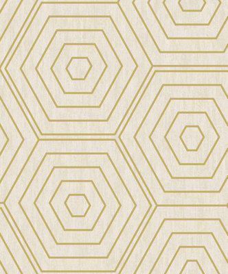 SK Filson Beige Hexagons Wallpaper