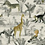 SK Filson Beige Vintage Zoo Wallpaper