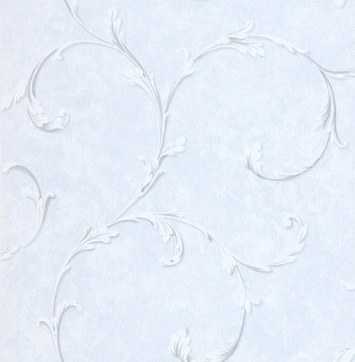 SK Filson Blue Acanthus Scroll Wallpaper