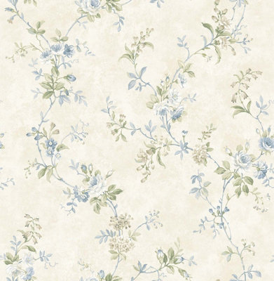 SK Filson Blue Floral Wallpaper