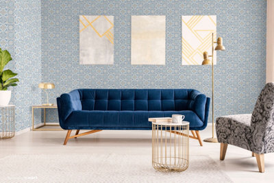 SK Filson Blue Mozaic Tiles Wallpaper